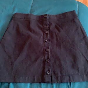 Button up black jean mini skirt